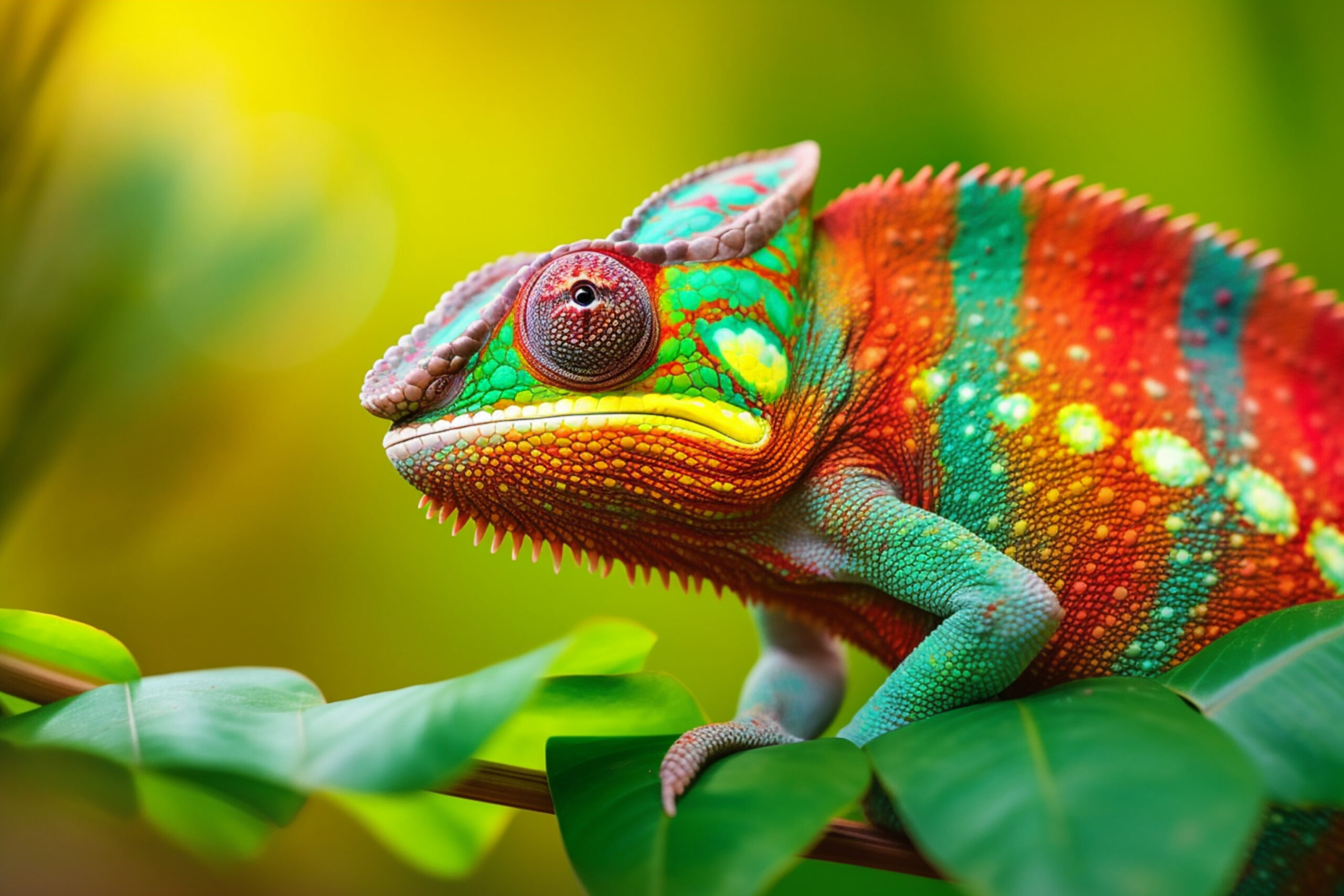 chameleon on a branch